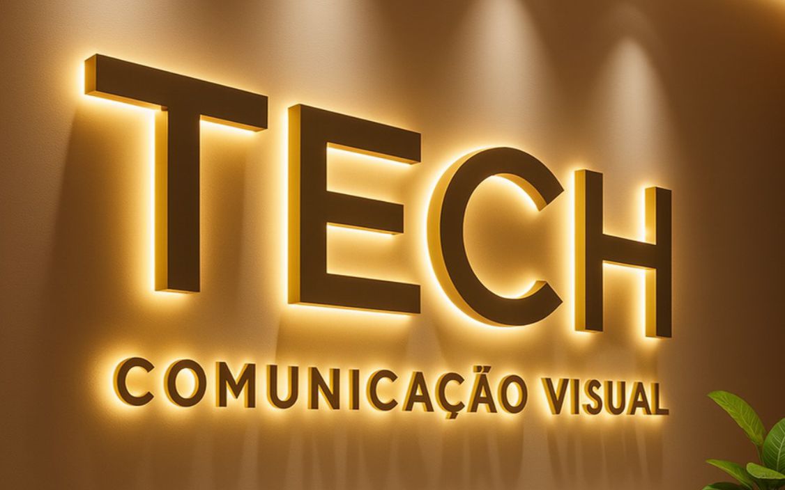 Iluminação Retroversa em logo 